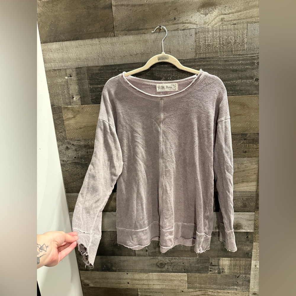 M. Rena | Distressed Long Sleeve Top